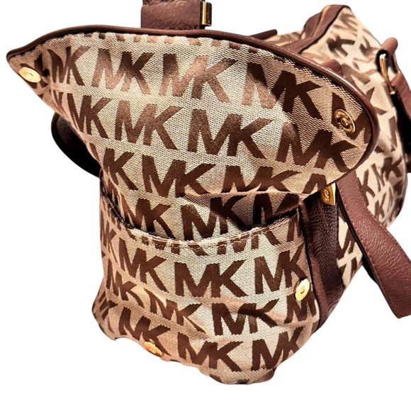 Michael Kors Brookville Large Jacquard Leather Satchel - Picture 9 of 15